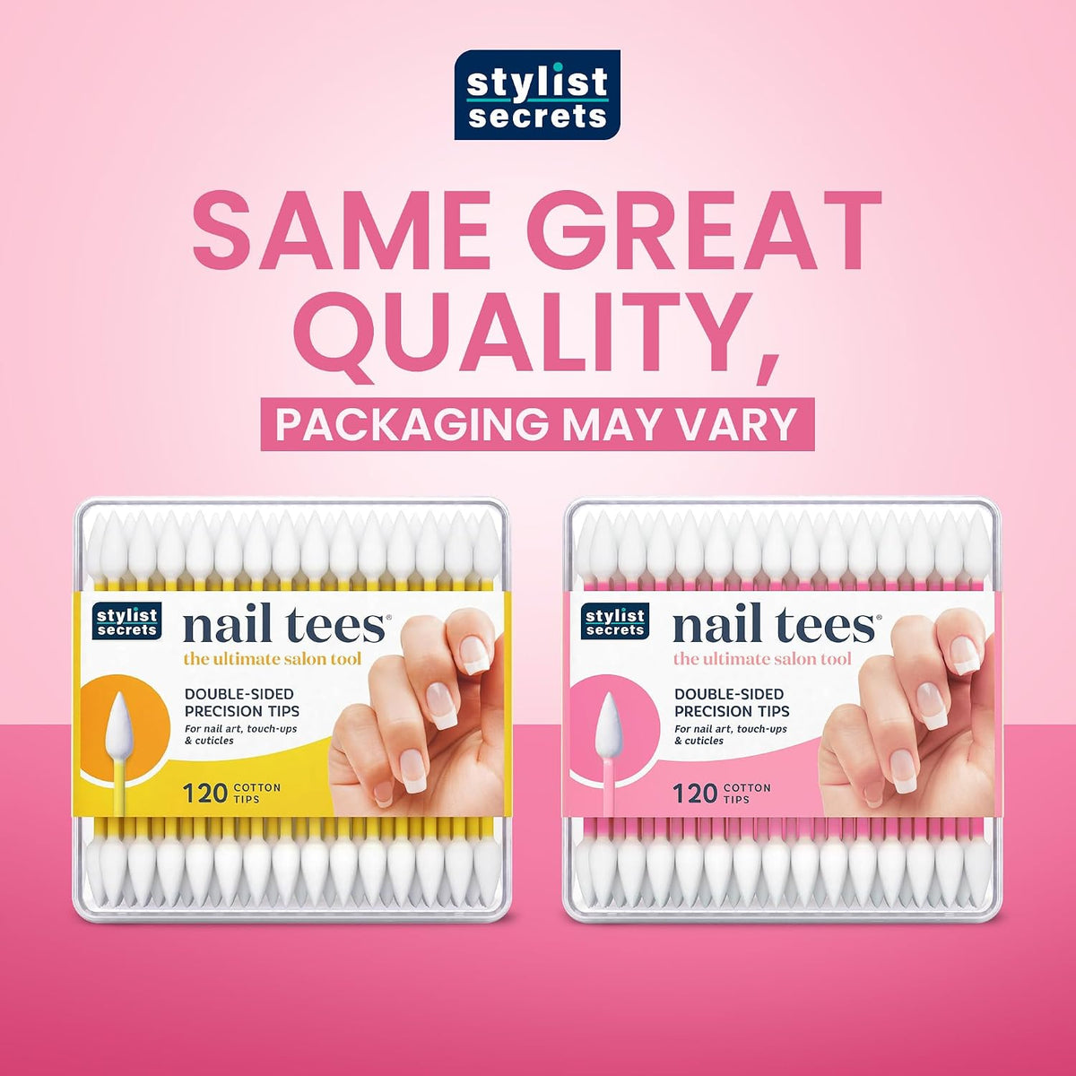 Fran Wilson NAIL TEES COTTON TIPS - The Ultimate Nail Tool, Multi-Purpose Double-sided Swabs with Pointed Ends for Precise Touch-ups and the Perfect At-Home Manicure & Pedicure (120 Count (Pack of 3))