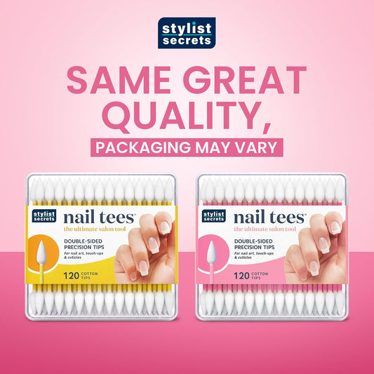 Fran Wilson NAIL TEES COTTON TIPS - The Ultimate Nail Tool, Multi-Purpose Double-sided Swabs with Pointed Ends for Precise Touch-ups and the Perfect At-Home Manicure & Pedicure (120 Count (Pack of 3))