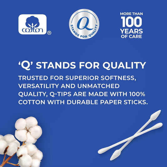 Q-Tips Cotton Swabs, Variety Pack, Original, Hygiene Shield and Precision Tips for Home, First Aid and Beauty Care, Made with 100% Cotton, 1440 Count
