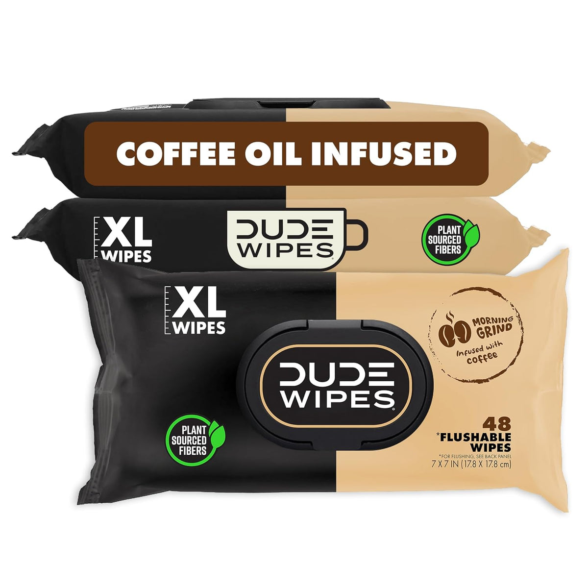 DUDE Wipes Morning Grind Adult Flushable Wipes, Coffee Scented, 144 Count