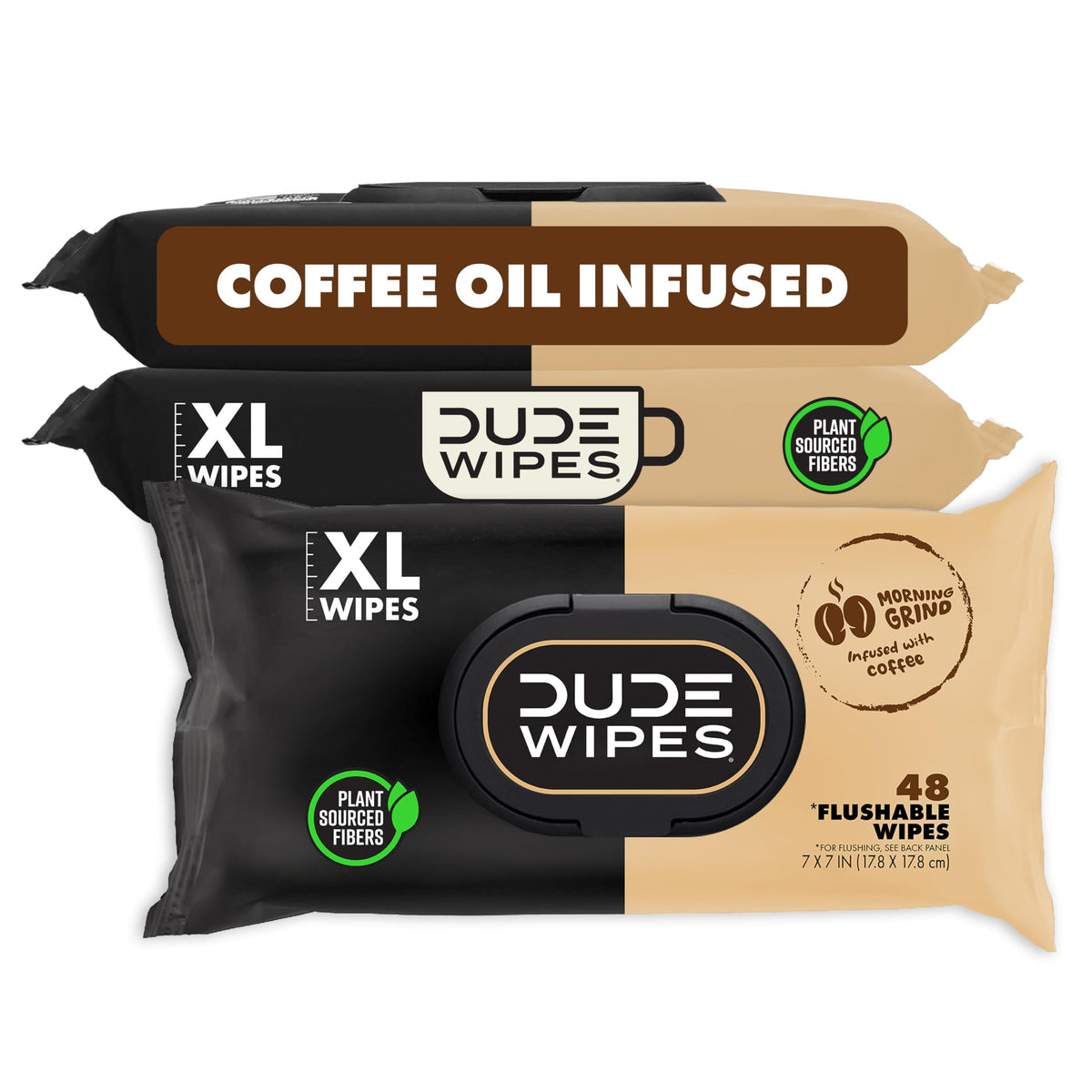 DUDE Wipes Morning Grind Adult Flushable Wipes, Coffee Scented, 144 Count
