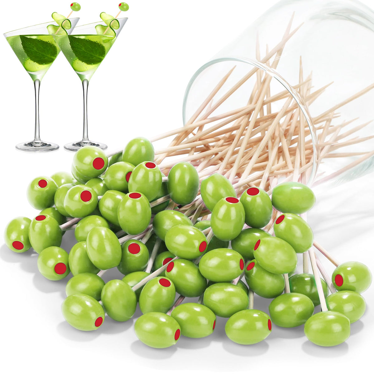 Aodaer 100 Pcs Golf Toothpicks 4.7 Inch Golf Cocktail Picks Skewers