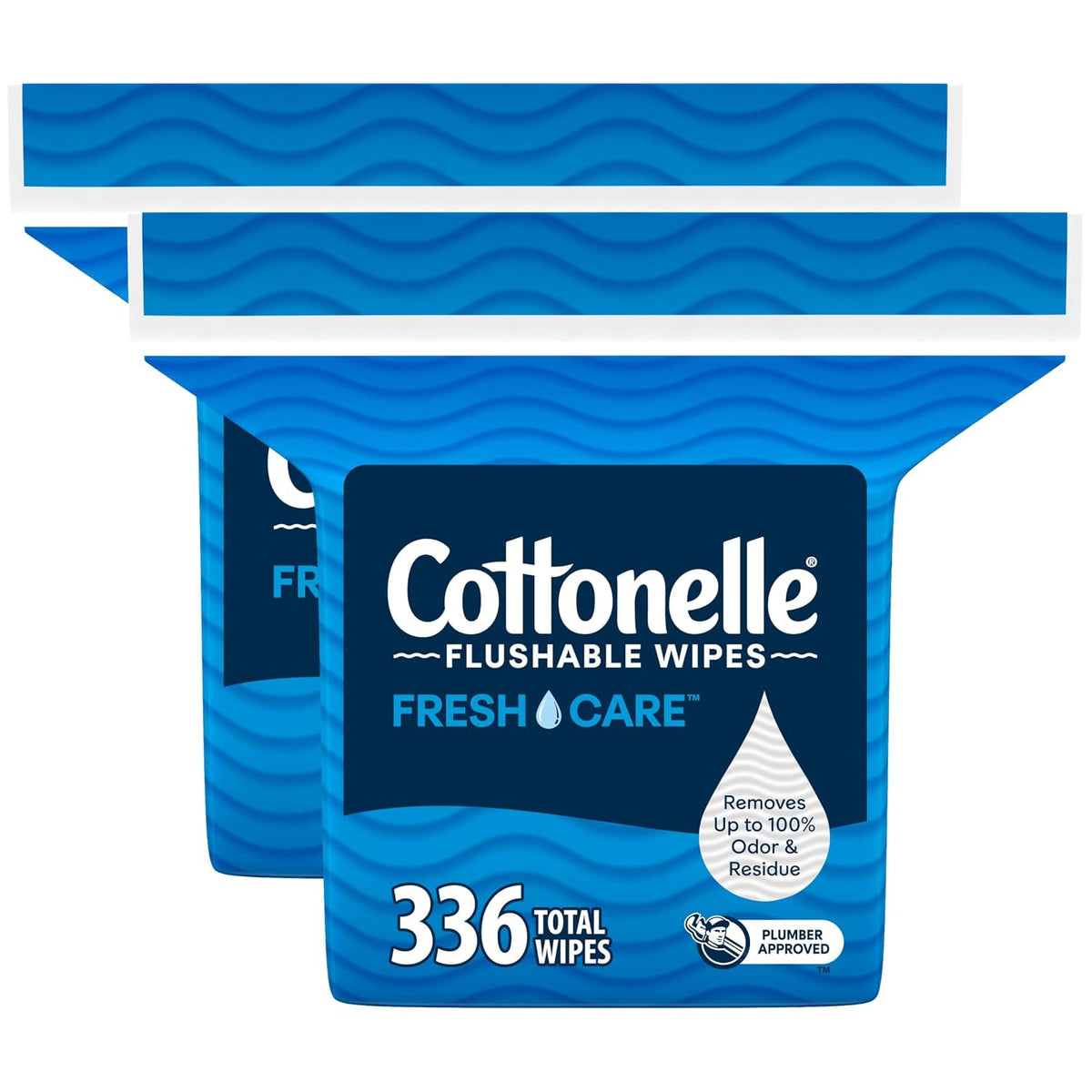 Cottonelle Fresh Care Flushable Wipes, 2 Packs, 168 Wipes per Pack