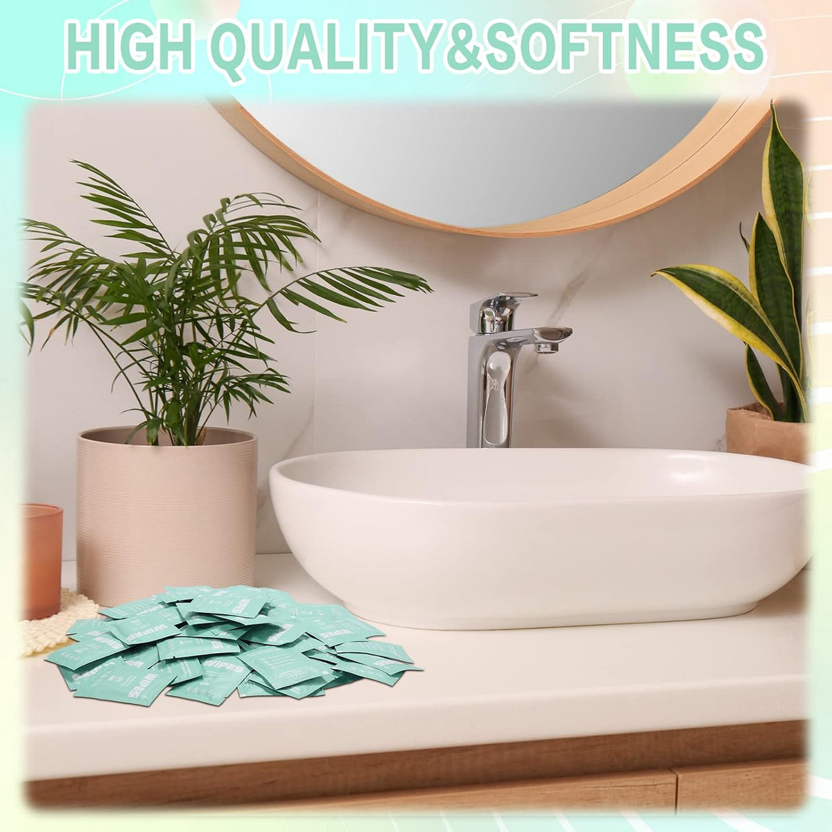 Lounsweer 500 Count Wet Wipes, Light Green