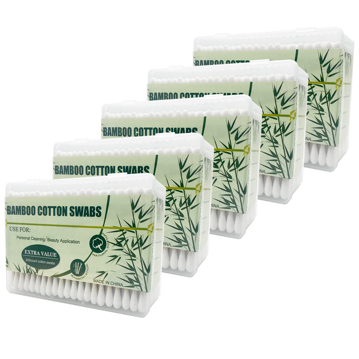 1500pcs Natural Bamboo Cotton Buds,Organic Biodegradable Cotton Swabs