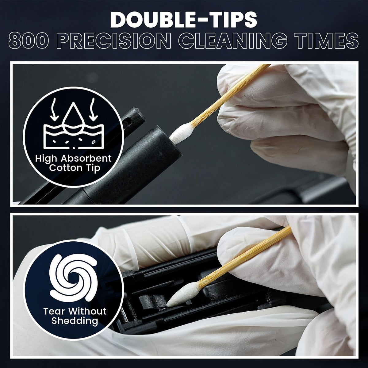900/400PCS Double-Ended 6" Pointed Gun Cleaning Swabs