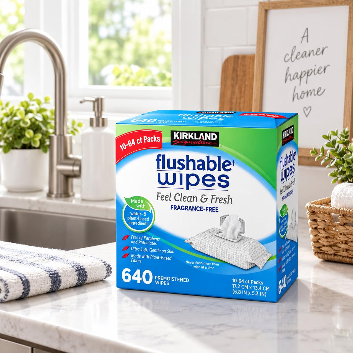 Kirkland Signature Kirkland signature moist flushable wipes 632 wipes, 632 count, White