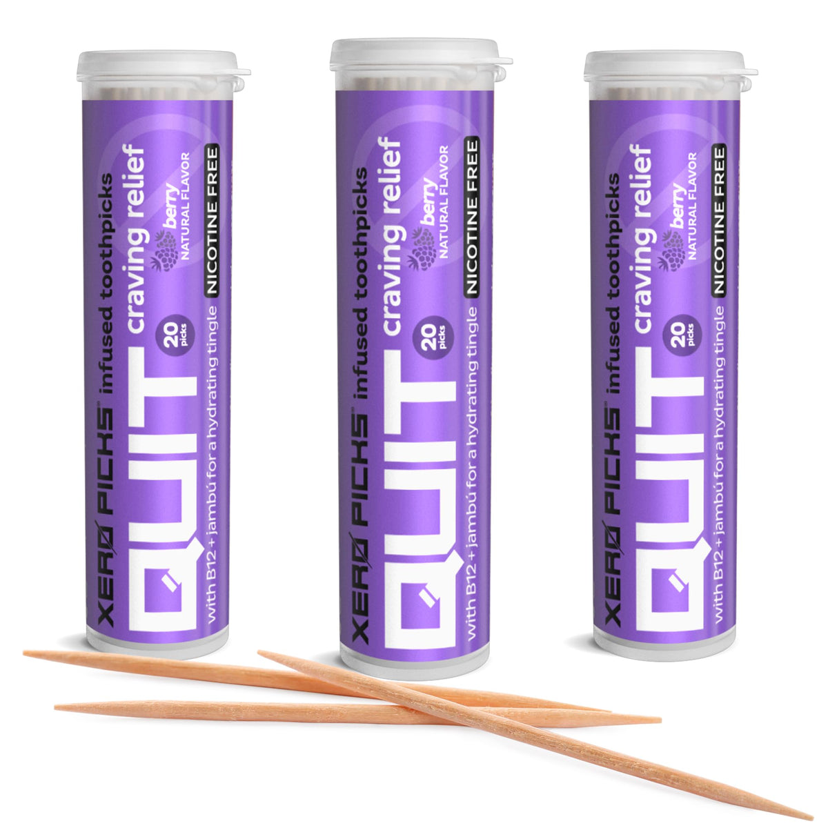 Xero Picks Infused Flavored Toothpicks to Help Quit Smoking - Nicotine Free (Variety Pack, 20 Count (Pack of 5)) Non-GMO Kosher Vegan