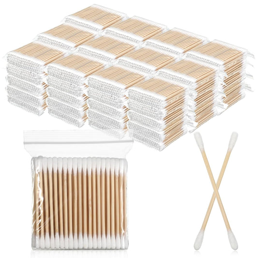 SHENLIU Bamboo Cotton Swabs 6000 Count, Natural Organic Cotton Buds for Ear