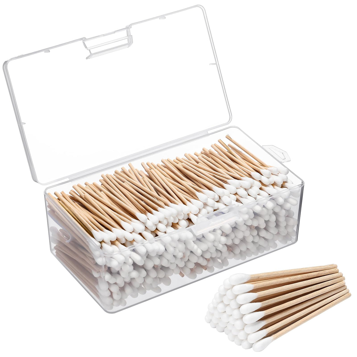 Norme 500 Pcs 6 Inch Gun Cleaning Swabs with Wooden Handle and Storage