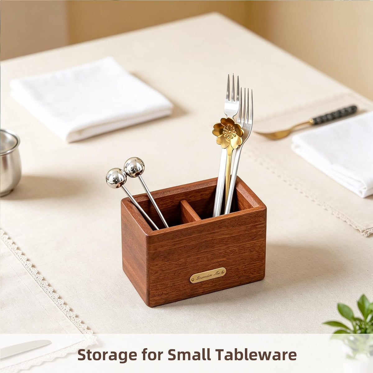 Wooden Toothpick Holder,Solid Wood Floss Pick Holder for Restaurant