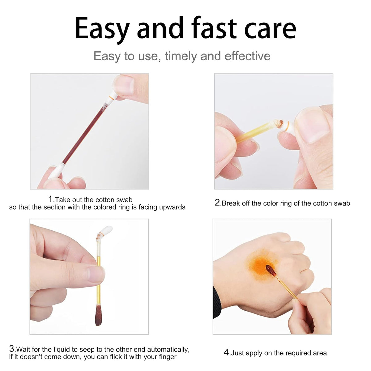 100 Disposable Iodophor Swabs Outdoor Supplies Medical Cotton Swabs Iodine Individually Packaged Cotton Swabs Iodine Swabs for Nose Care (Brown 100)