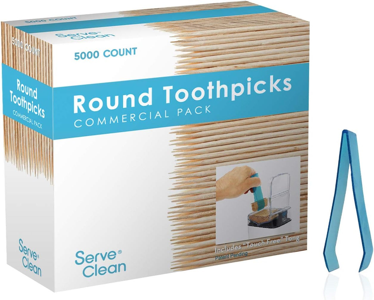 5000 Count White Birch Wood Double Point Toothpicks (NOT Bamboo)