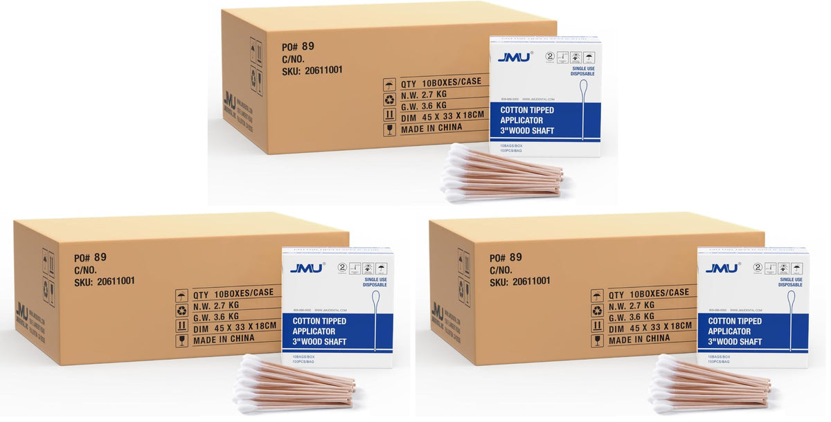 JMU 10000 Count Long Cotton Swabs Medical, 6 Inch Cotton Tipped Applicators