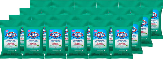 Clorox Disinfecting Wipes To Go Pack, Bleach Free, Fresh Scent, 9 Count, Pack of 24 (Pack May Vary)