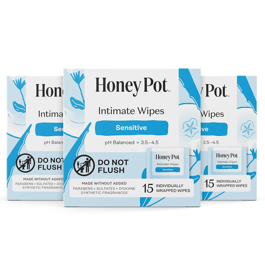 The Honey Pot Company - Feminine Wipes - Sensitive - Individually Wrapped