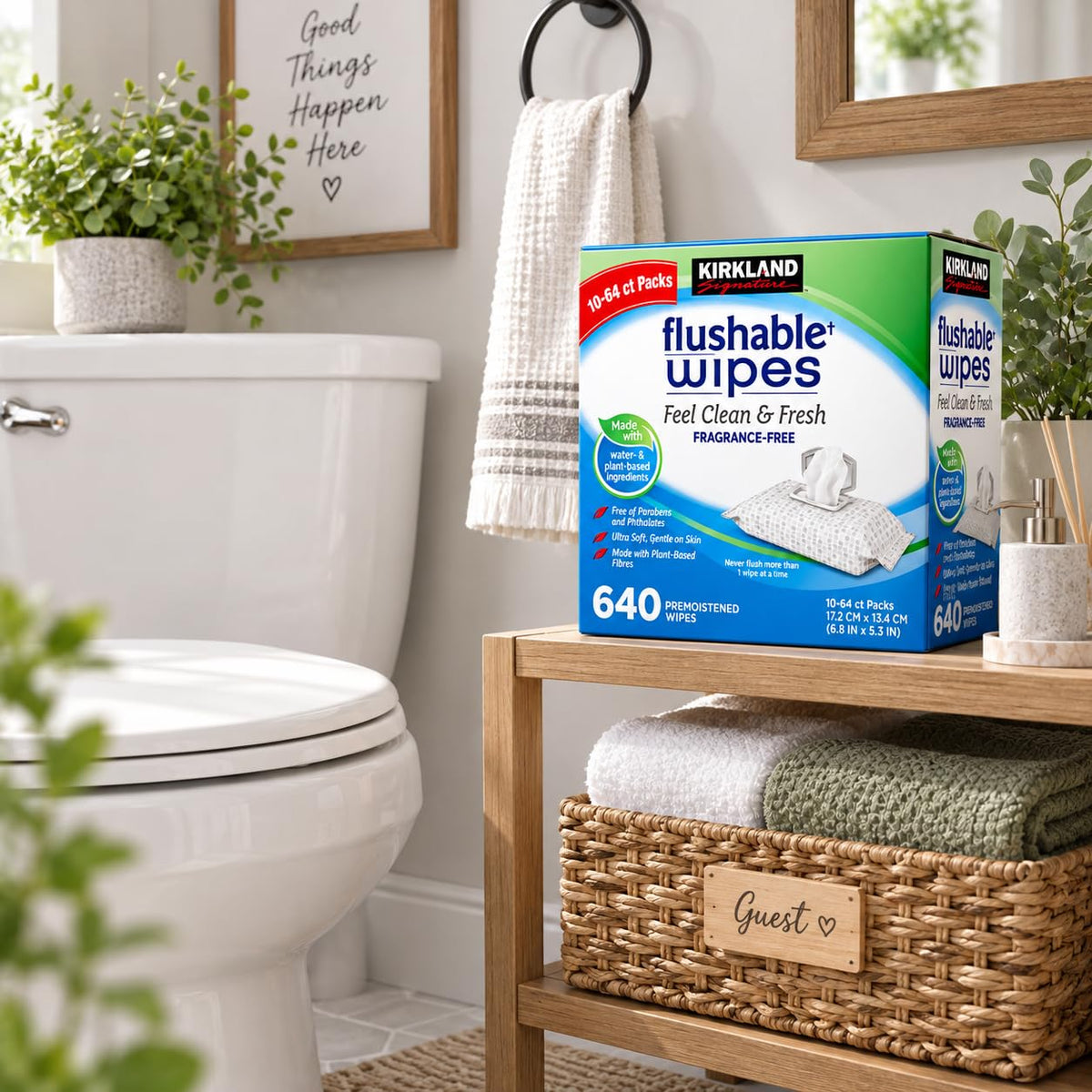 Kirkland Signature Kirkland signature moist flushable wipes 632 wipes, 632 count, White