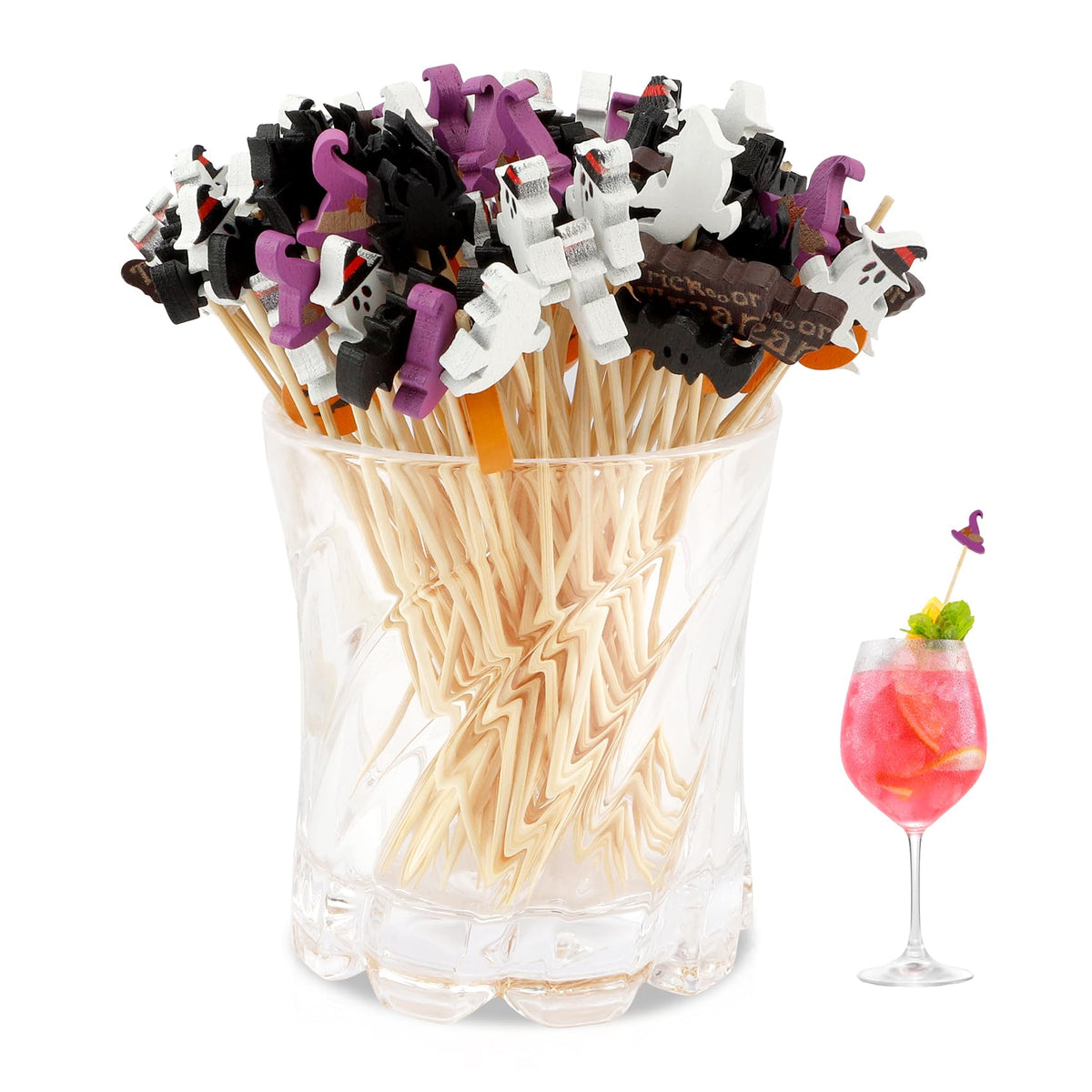 Cocktail Picks Rose Gold Flavored Toothpicks 450PCS 4.7in Fancy Toothpicks for Appetizers Tooth Picks Wooden Cocktail Toothpicks Cocktail Picks for Drinks Long Toothpicks for Charcuterie Boards