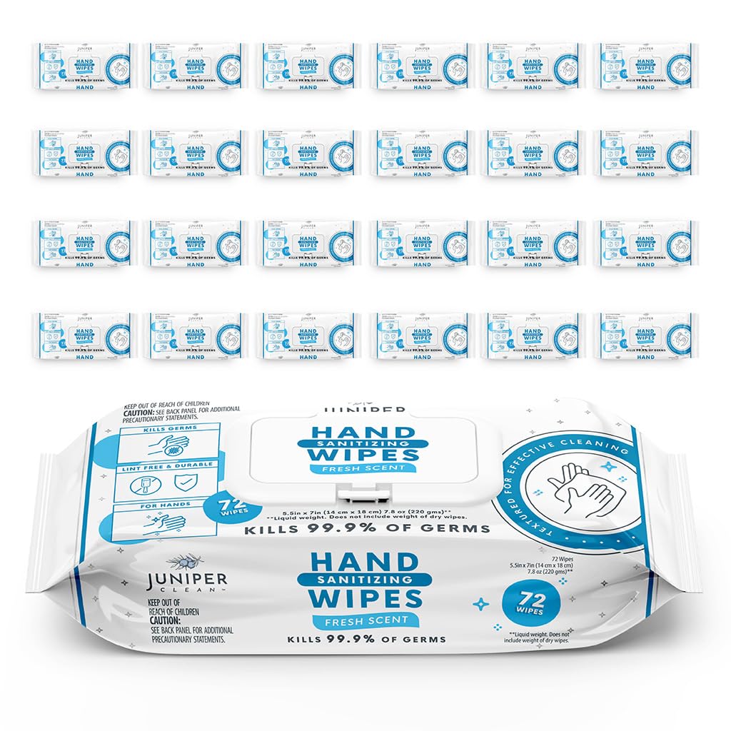 Juniper CLEAN Hand Sanitizing Wipes, 432 Count Soft Flow (Pack of 6)