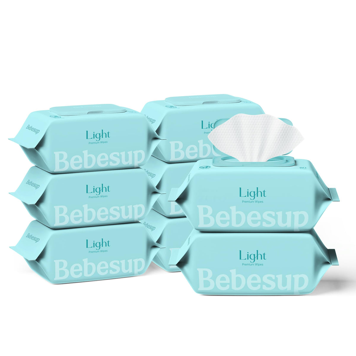 BEBESUP- Korea’s #1 Zero Harsh Chemicals Baby Wipes- Water Based Hypoallergenic Unscented Extra-Thick Organic baby wipes for sensitive skin Zero skin irritants Flip-Top 640 Count (8 Packs)