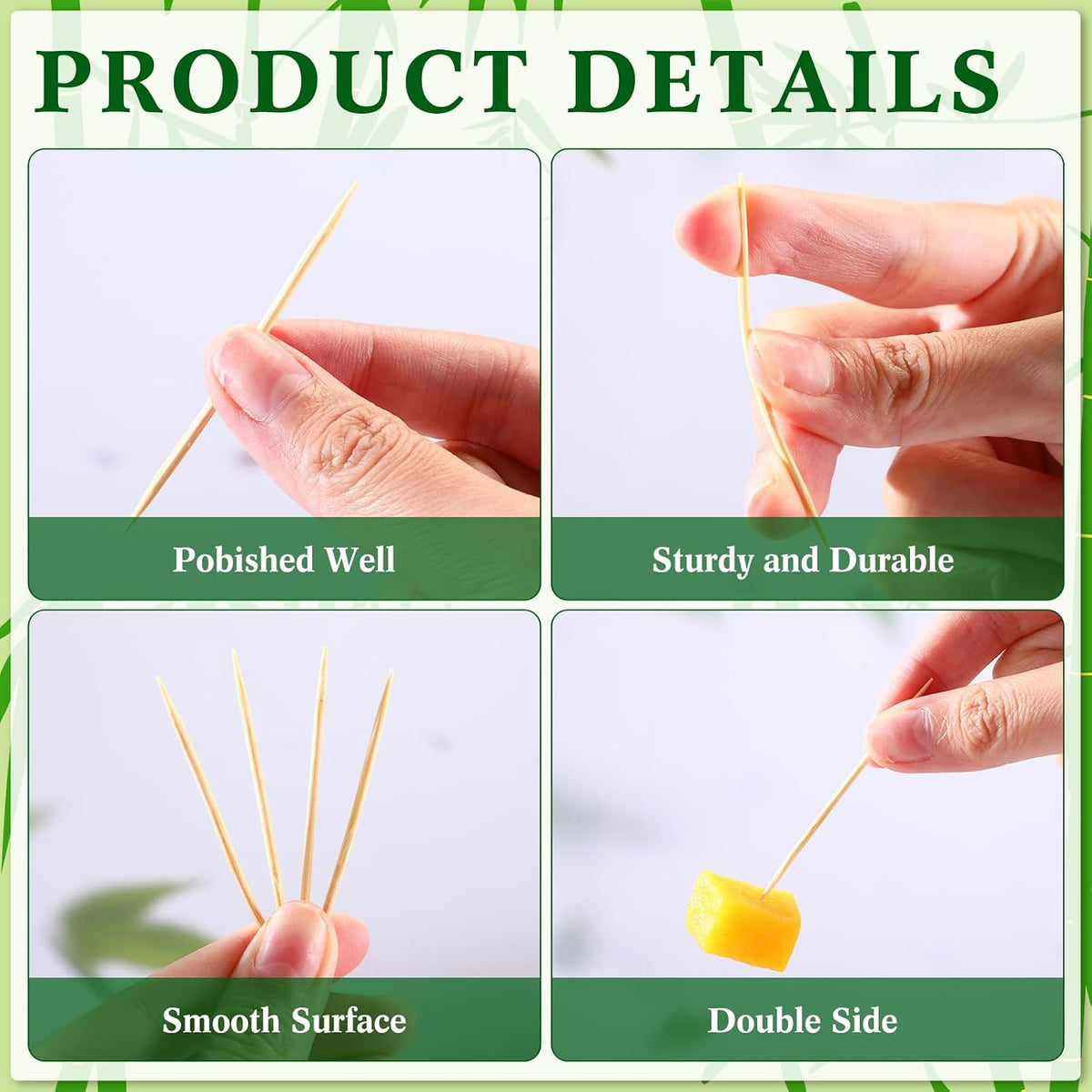 Nuogo 6000 Pcs Bulk Bamboo Wooden Toothpicks Individually Wrapped