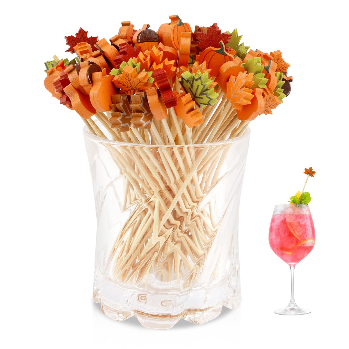Cocktail Picks Rose Gold Flavored Toothpicks 450PCS 4.7in Fancy Toothpicks for Appetizers Tooth Picks Wooden Cocktail Toothpicks Cocktail Picks for Drinks Long Toothpicks for Charcuterie Boards