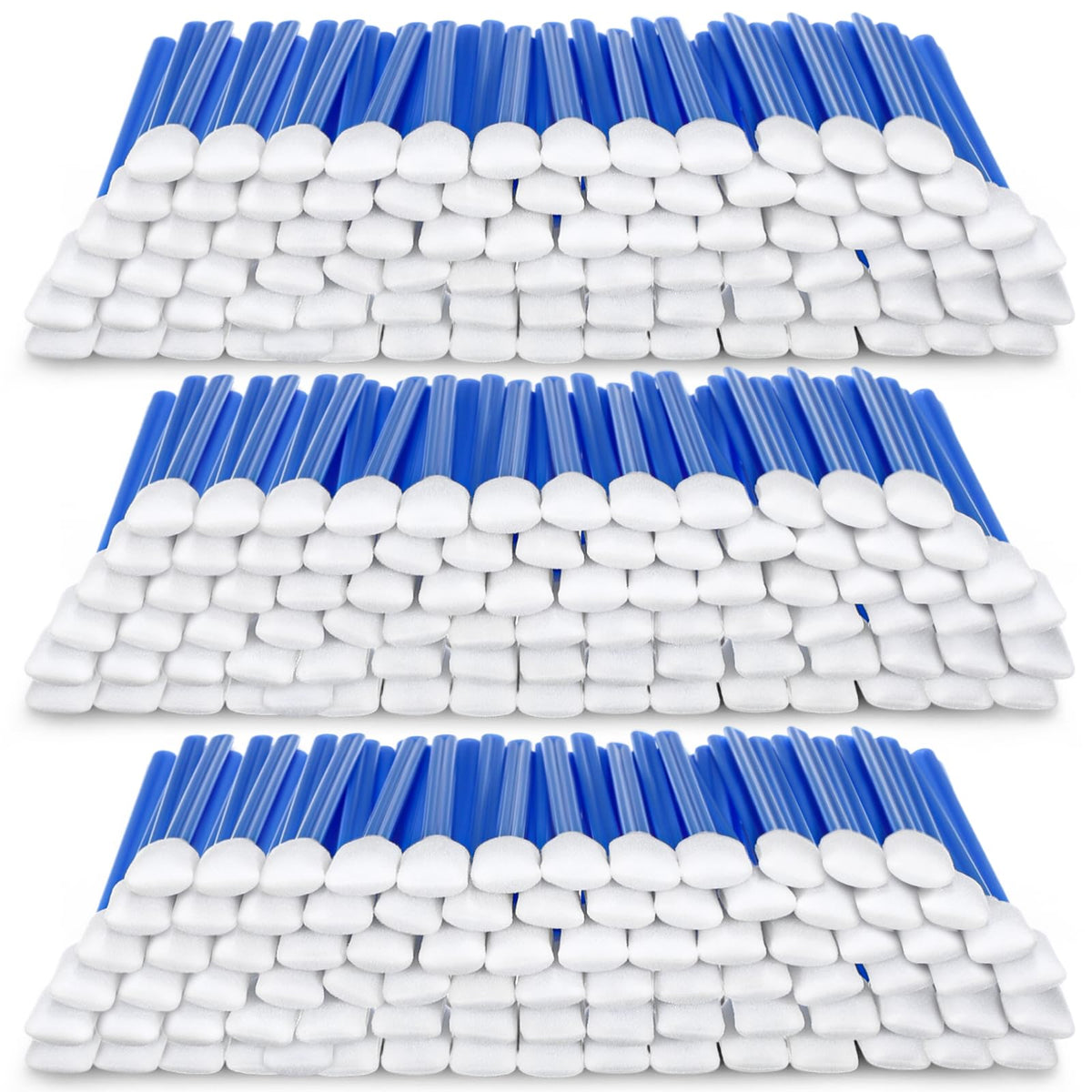 Dunzy 300 Pcs Foam Cleaning Swabs, Blue Rectangle Sponge Tips for Printers