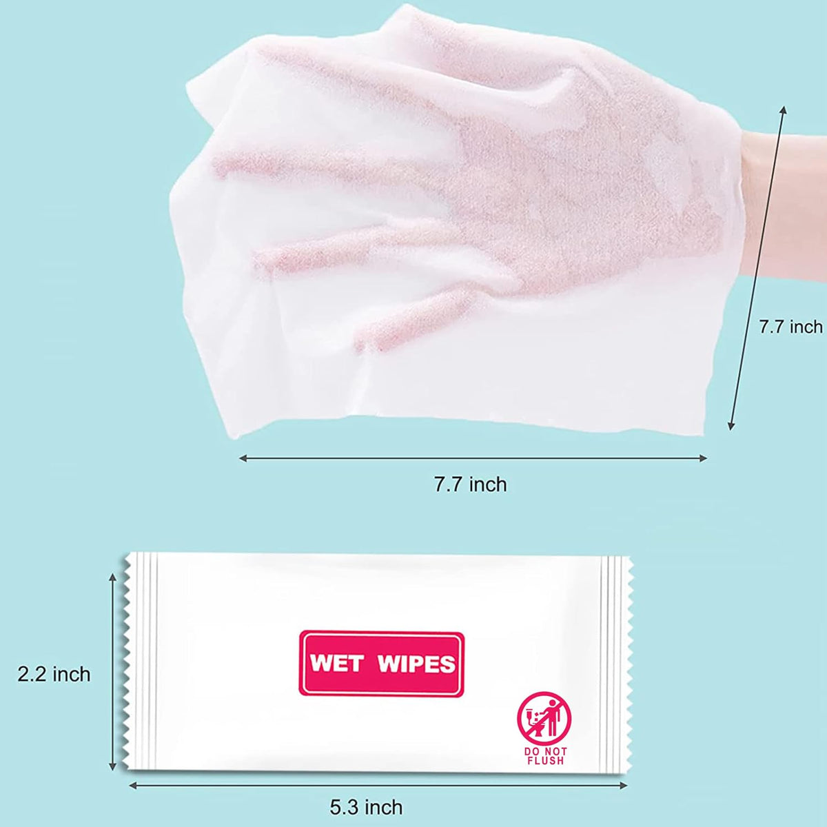 100 Pack Wet Wipes Individually Wrapped, Individual Hand Wipes