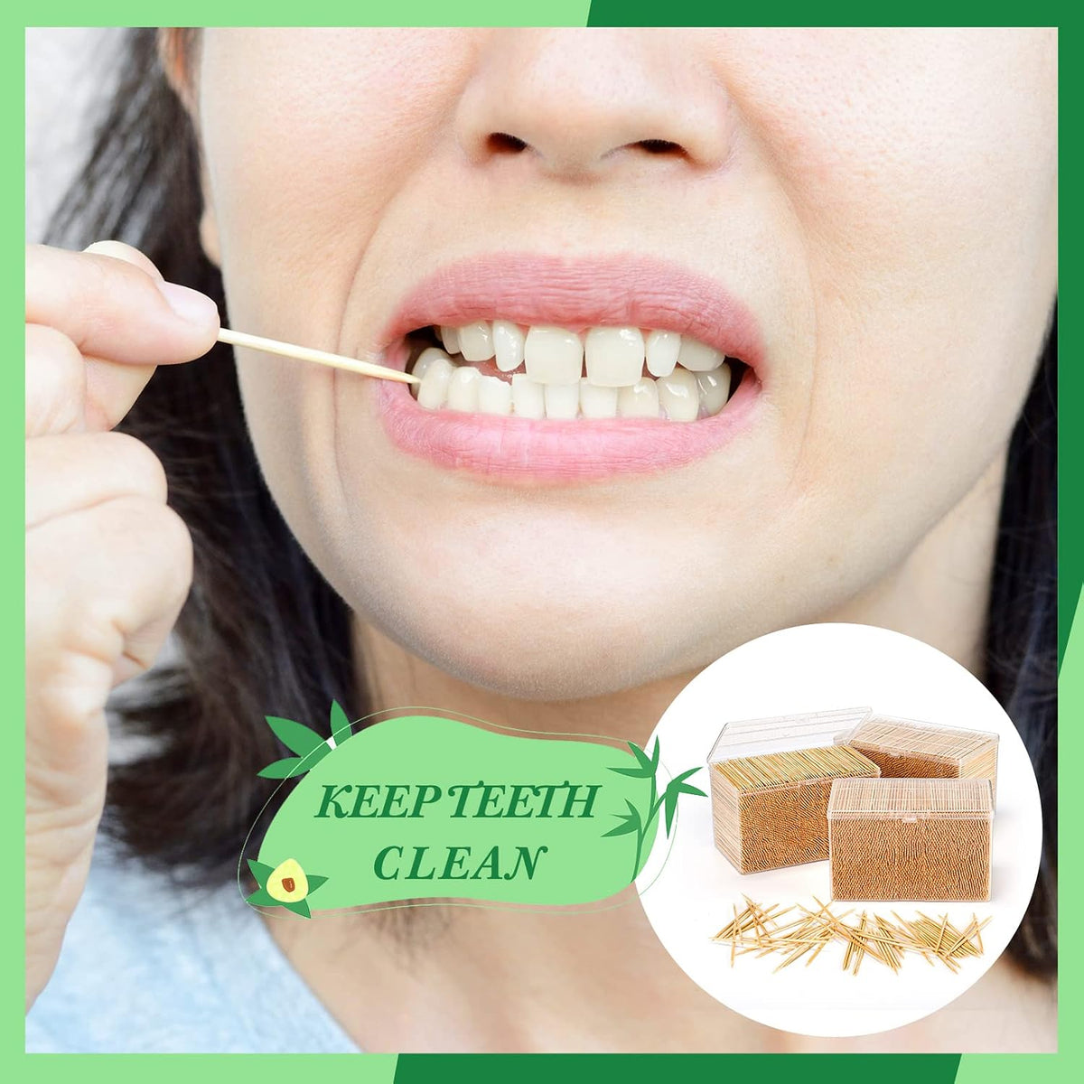 Jerify 12000 Pcs Bamboo Wooden Toothpicks Double Sided for Party Food