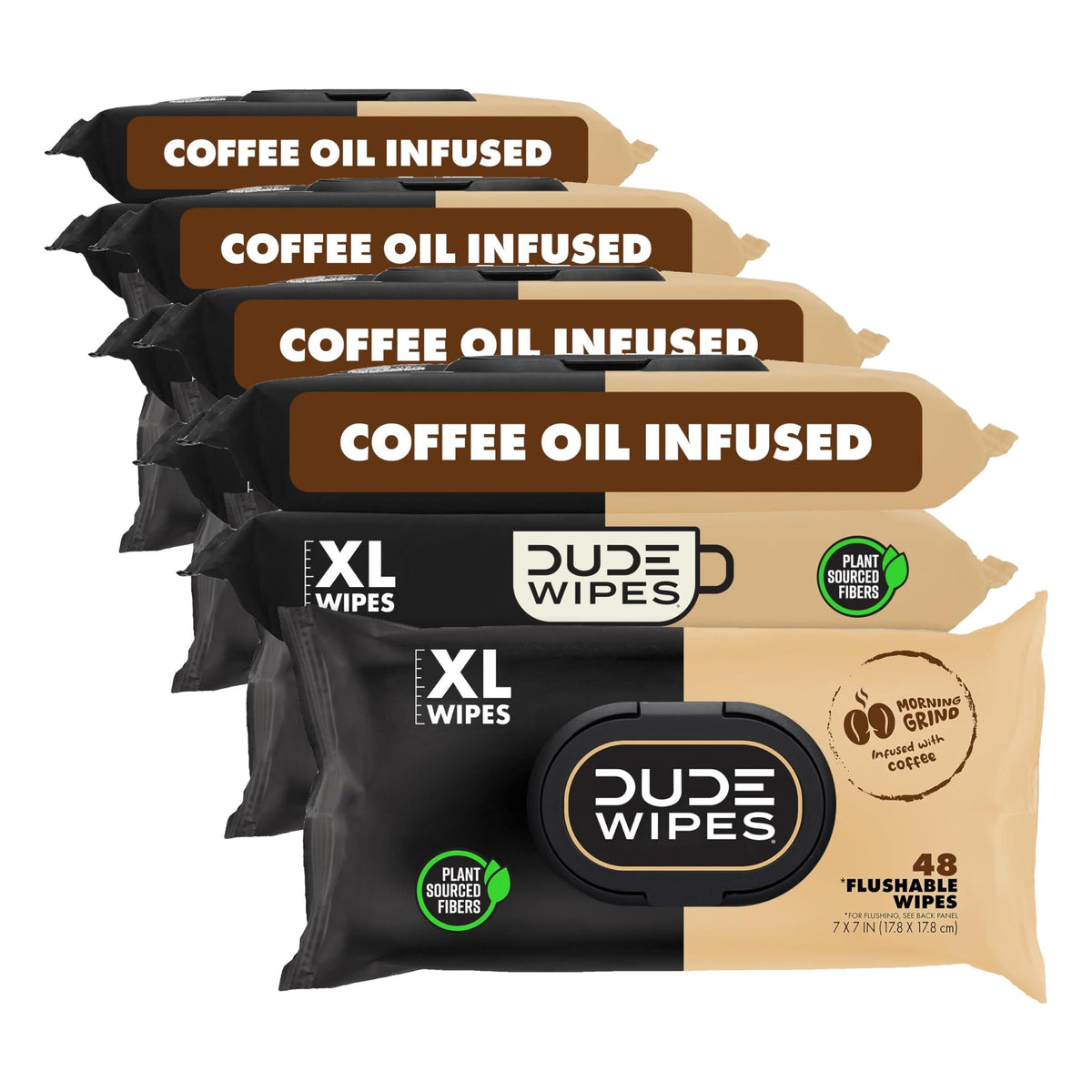 DUDE Wipes Morning Grind Adult Flushable Wipes, Coffee Scented, 144 Count
