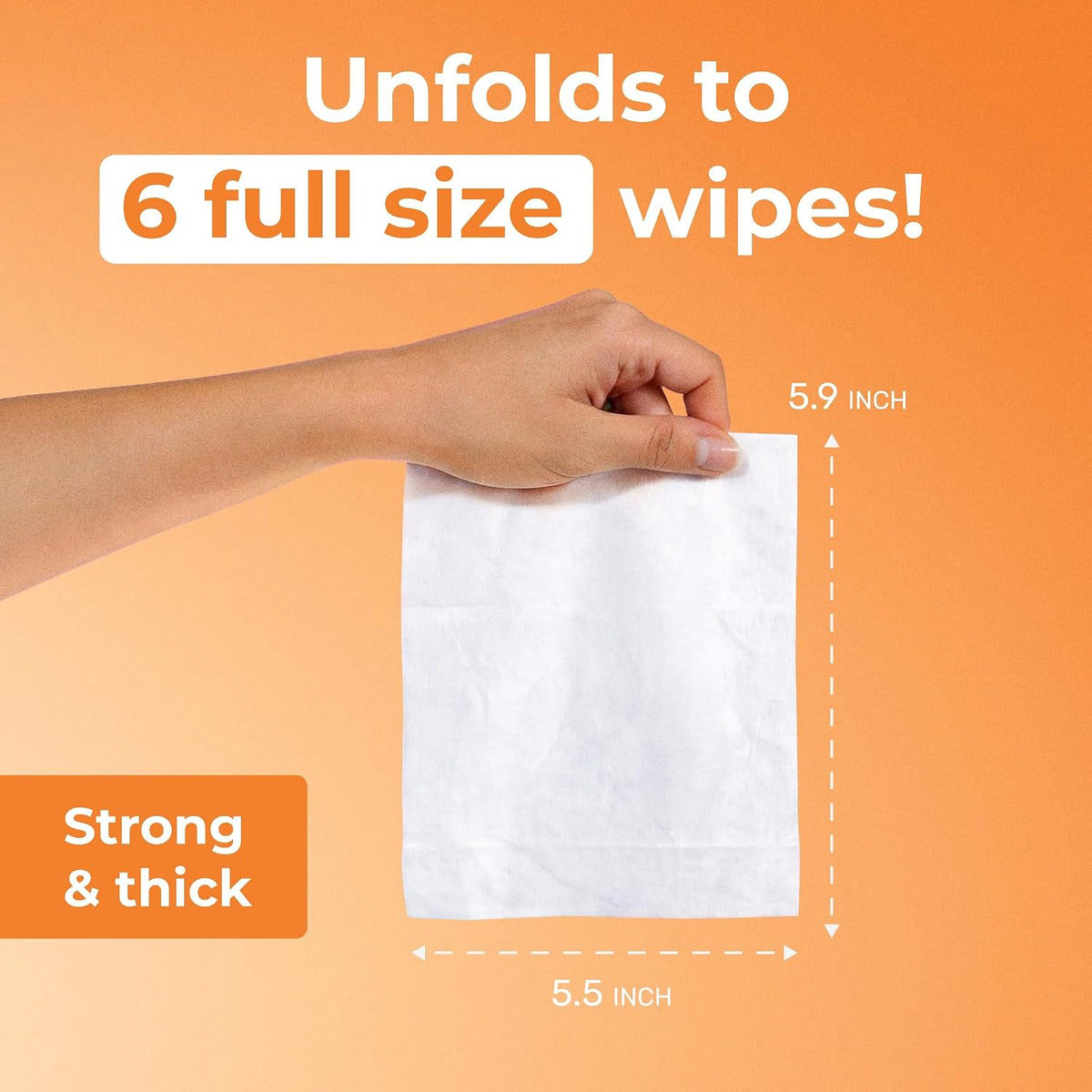 Impossibly Compact Travel Wipes - 99.5% Water - Safe for Sensitive Skin & Hypoallergenic, Resealable, Thick & Durable - For Adults & Kids - Unscented, 30 Pack Total 180 Wipes