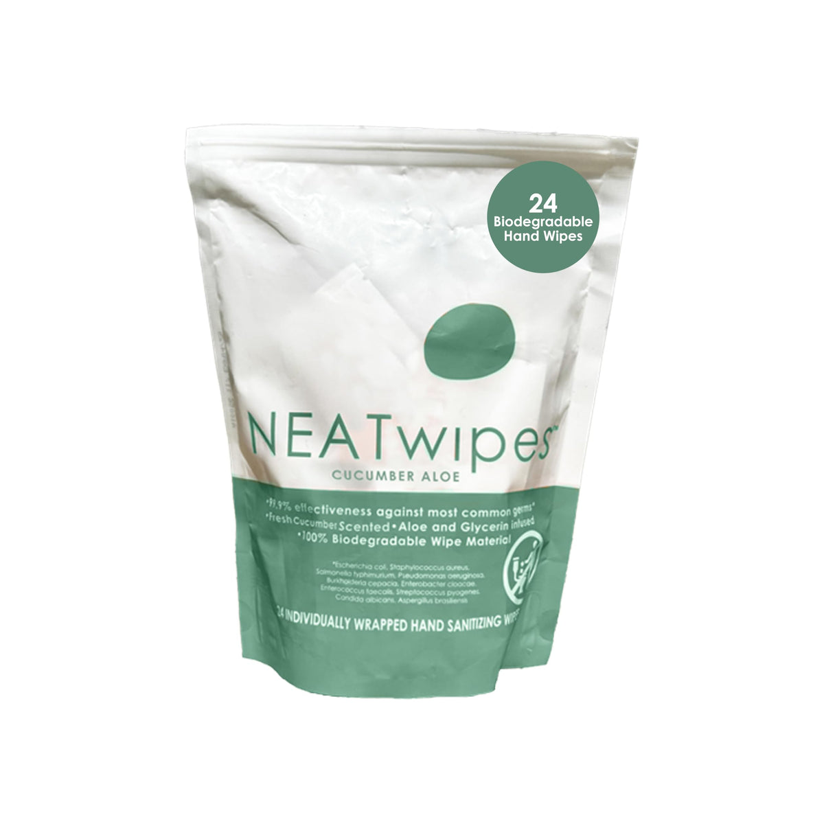 NEATwipes Sanitizing Wipes for Adults, Travel Size (Lavender, 24 Wipes)