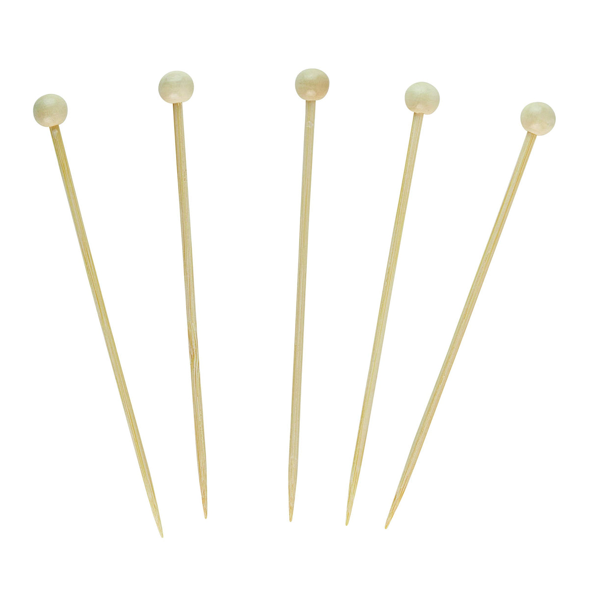 Plasticpro Cocktail Picks Bamboo Toothpicks with Ball End for Cocktails, Appetizers, Fruits, Dessert, 3.5 inches Pack of 400