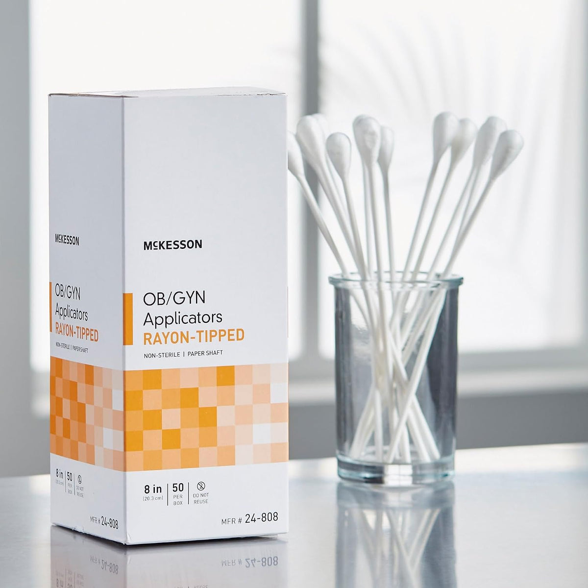 McKesson OB/GYN Applicators Rayon Tipped, Non-Sterile, 8 in, 50 ct