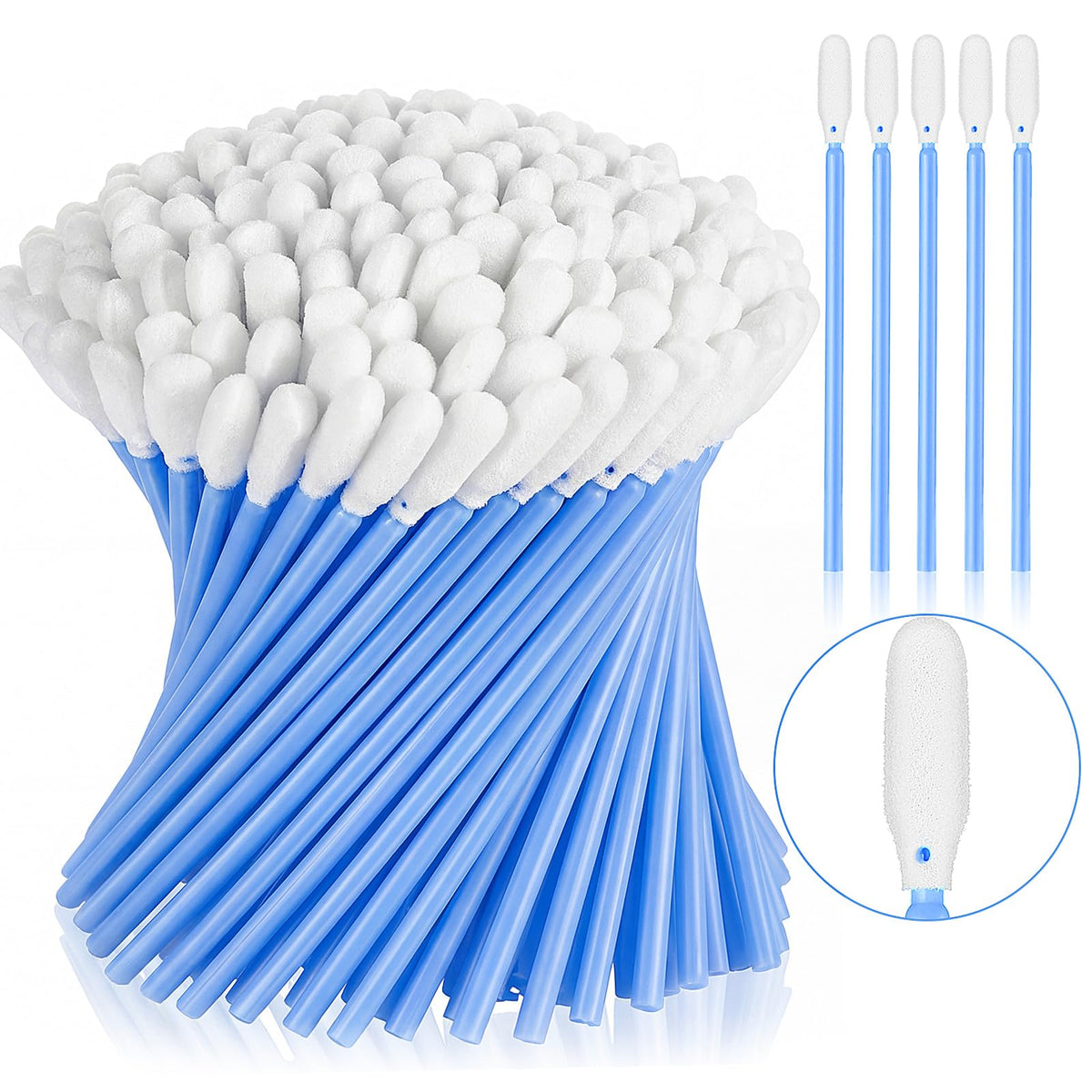 Zhengmy 500 Pcs Foam Swabs for Printer Head Camera Lens 3.66 Inch,Black