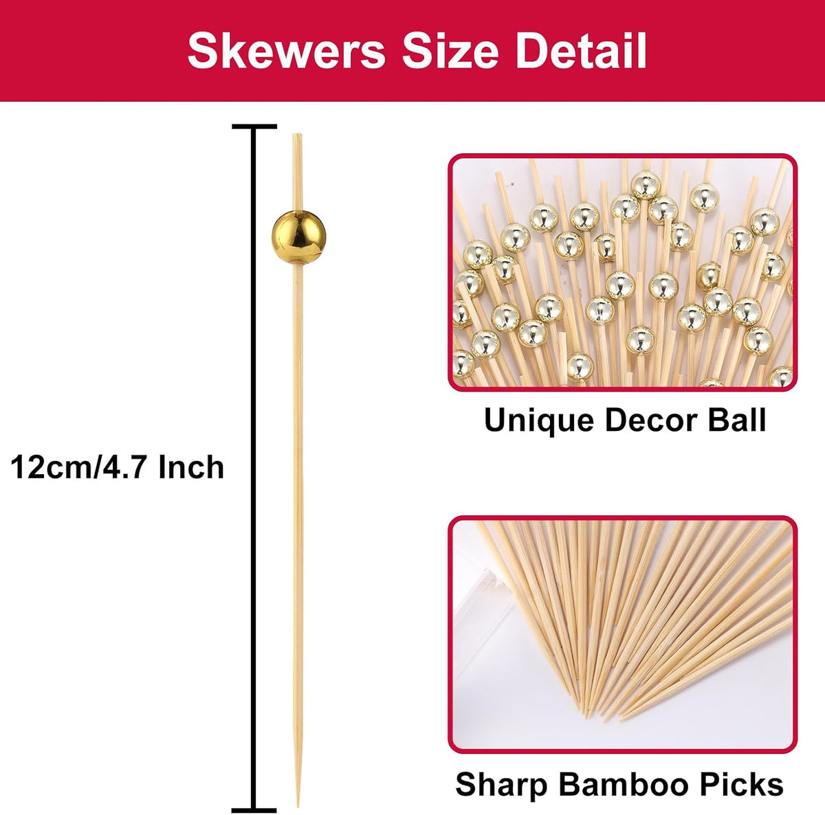 1000Pcs Cocktail Picks, Fancy Toothpicks for Appetizers Bamboo Tooth Picks