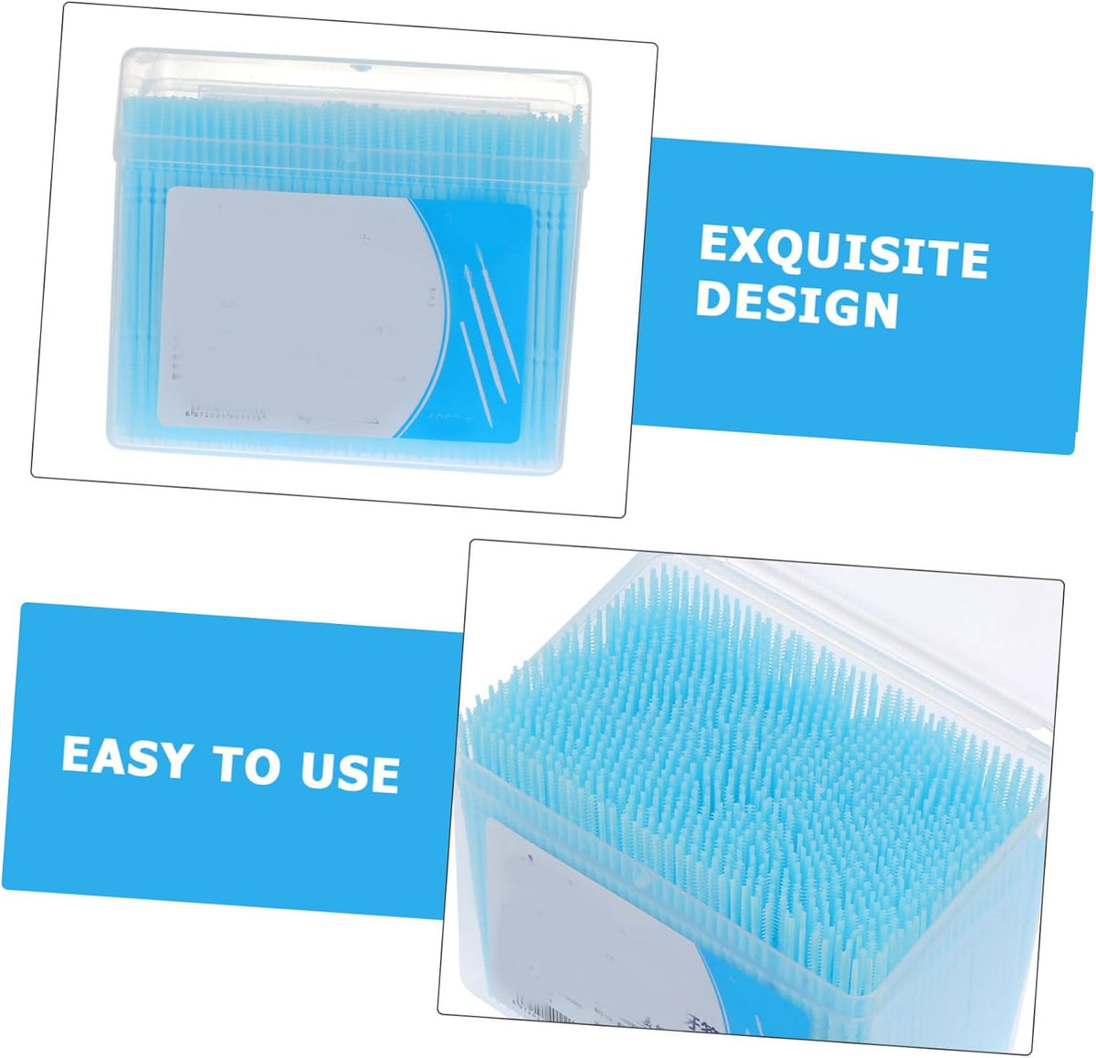 Healifty Double Head Dental Floss Picks Food Grade Plastic Toothpicks for Teeth Cleaning Interdental Picks with Brush Tip for Tight Spaces and Gums Portable Travel Container 1 Pack