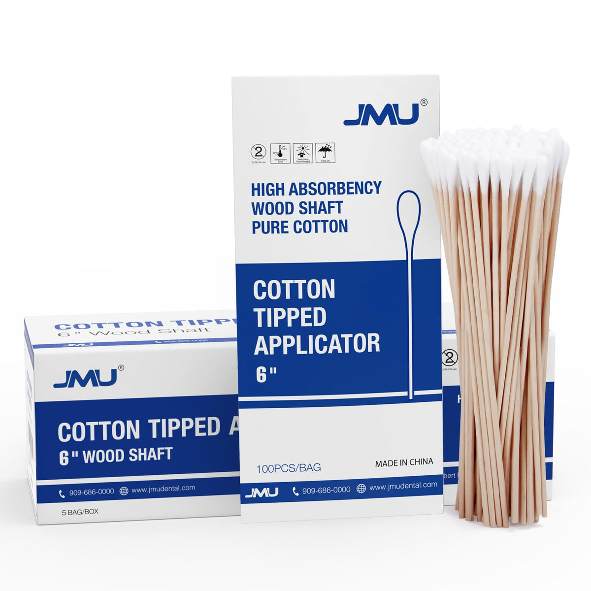 JMU 10000 Count Long Cotton Swabs Medical, 6 Inch Cotton Tipped Applicators