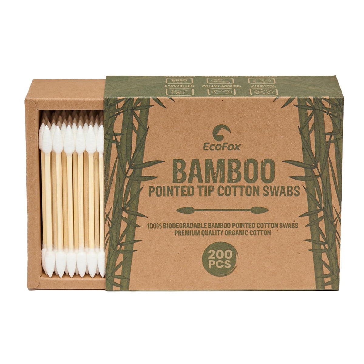 Bamboo Cotton Swabs 2000 Count | Eco-Friendly & Pure Cotton Buds | Double Tipped Sticks | 100% Plant-Based & Natural | Perfect for Makeup & Nail Applications, Arts & Crafts, Removing Dust & Dirt…