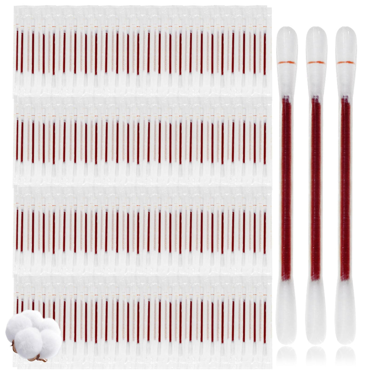 Disposable Iodine Cotton Swabs, Individually Wrapped Bulk (White 400)