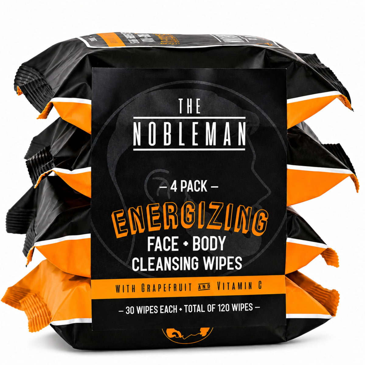 Men's Charcoal Face + Body Cleansing Wipes - 4 Pack (120ct)