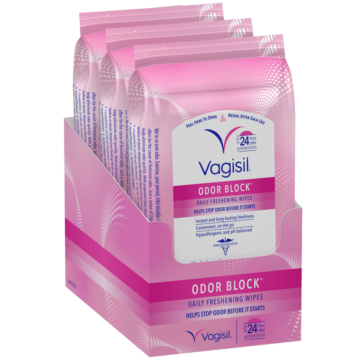 Vagisil Wipes, Anti-Itch Medicated Feminine Vaginal Wipes, Maximum Strength, Instant Relief, 20 Wipes (Pack of 3)