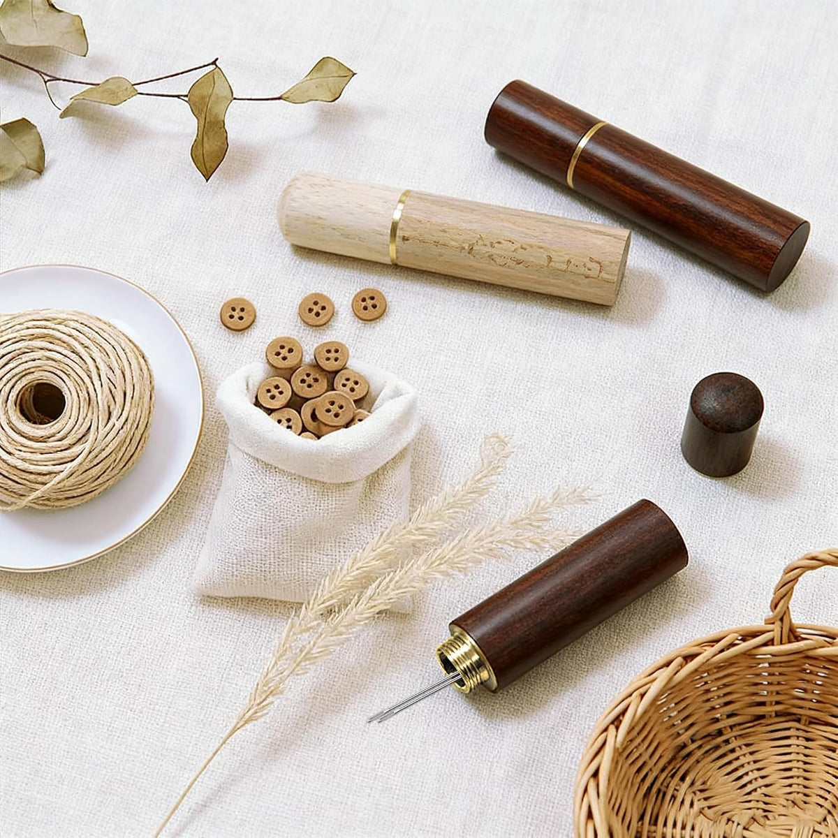 18 Pcs Wooden Toothpick Holder Portable Storage Case