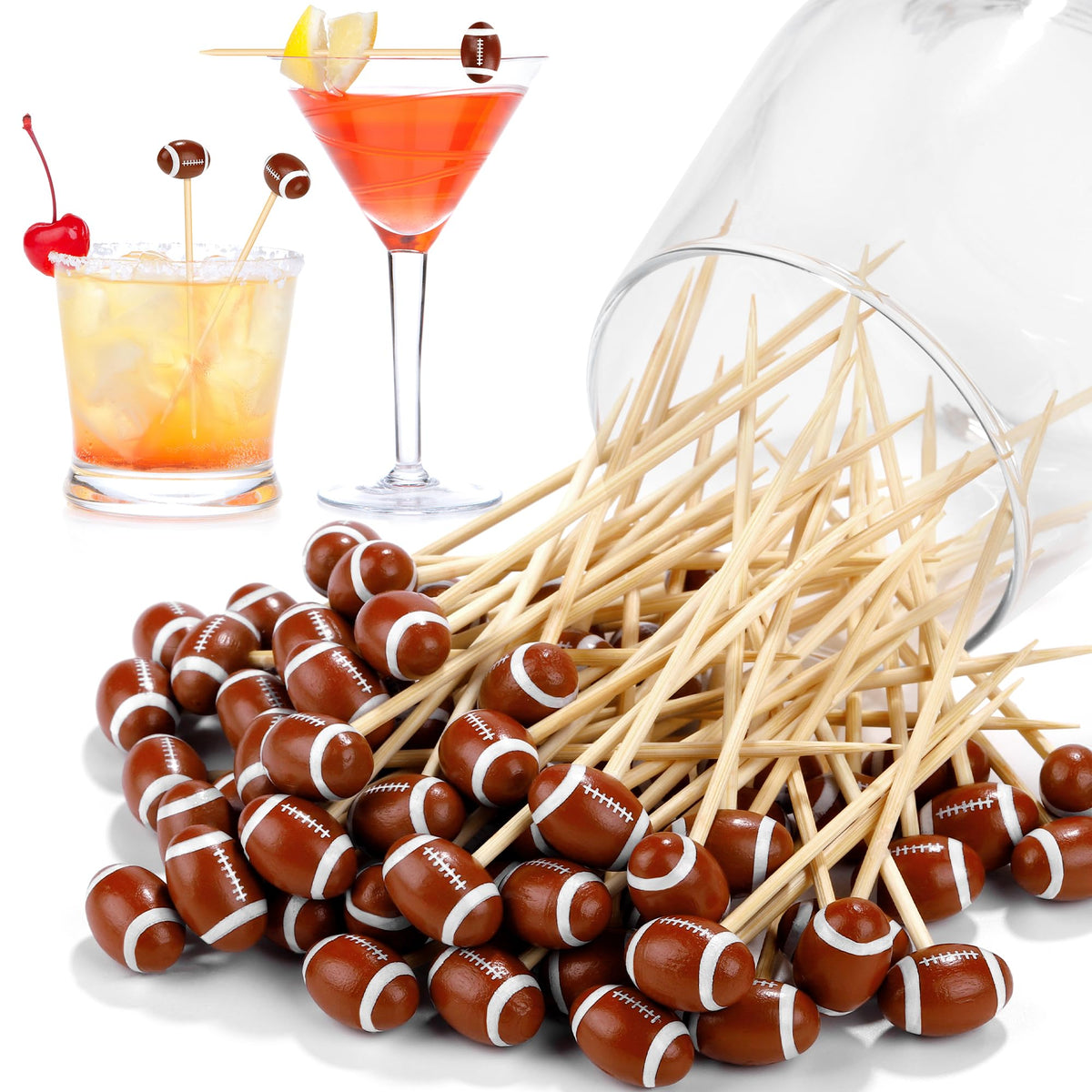 Aodaer 100 Pcs Golf Toothpicks 4.7 Inch Golf Cocktail Picks Skewers
