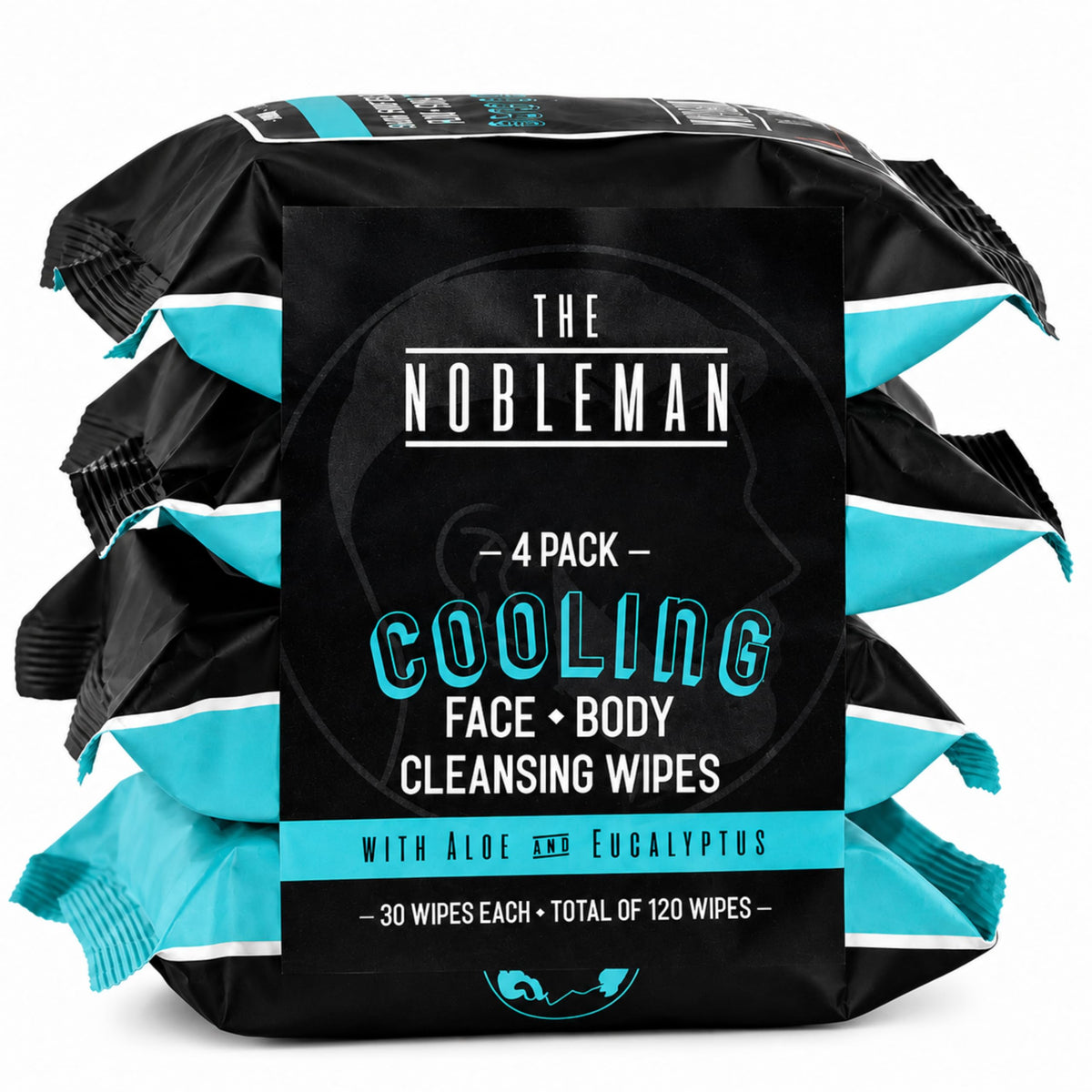 Men's Charcoal Face + Body Cleansing Wipes - 4 Pack (120ct)