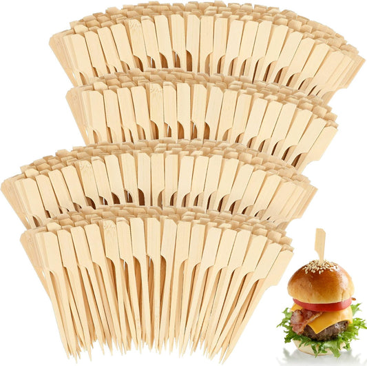 Chengu 1000 Pcs Bamboo Skewers 3.5 Inch Paddle Wooden Sticks