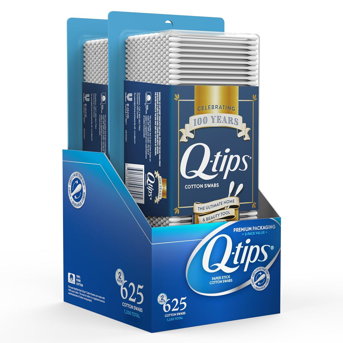 Q-Tips Cotton Swabs 625 Count 2-Pack – Original Cotton Swabs with Soft Tips, Makeup Tools, Beauty, Personal Care & Household Essentials