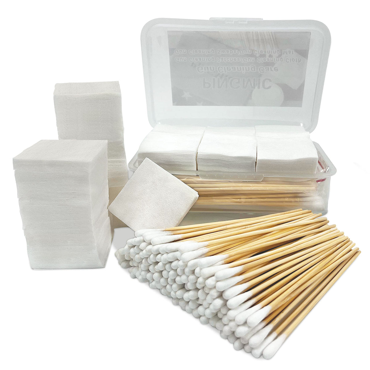 Gun Cleaning Supplies - Gun Cleaning Patches and Long Cotton Swabs Set