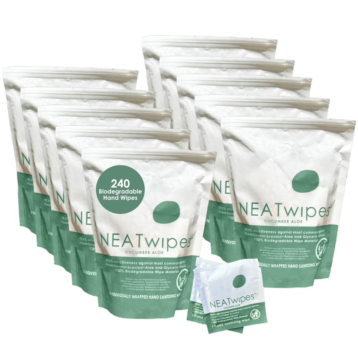 NEATwipes Sanitizing Wipes for Adults, Travel Size (Lavender, 24 Wipes)
