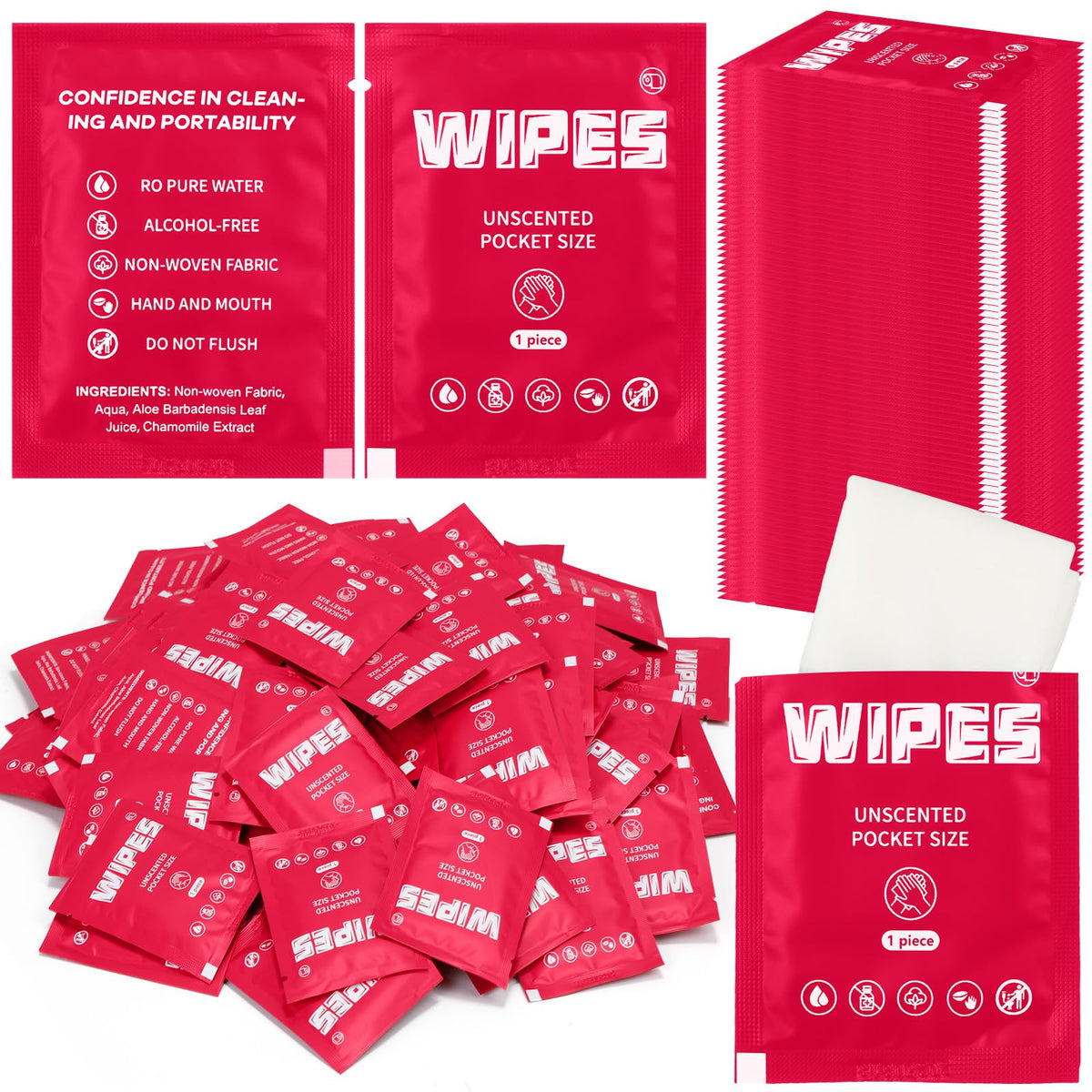 Lounsweer 500 Count Wet Wipes, Light Green
